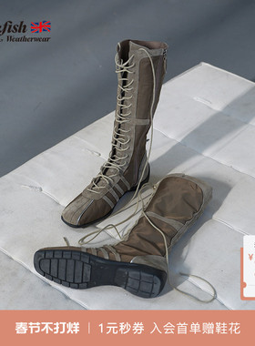 RockfishWeatherwear春季复古机能显瘦显高轻便骑士靴高帮拳击靴