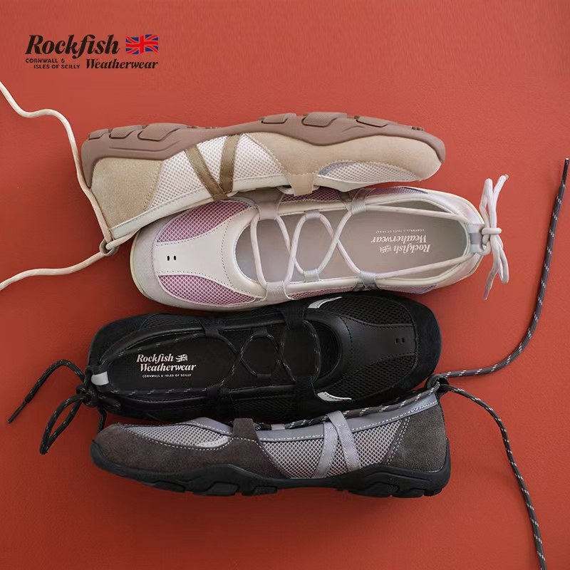 RockfishWeatherwear春季网面舒适交叉绑带机能风轻便芭蕾舞鞋,女鞋,时尚芭蕾鞋,淘宝优惠券,粉丝福利购,淘宝优惠卷