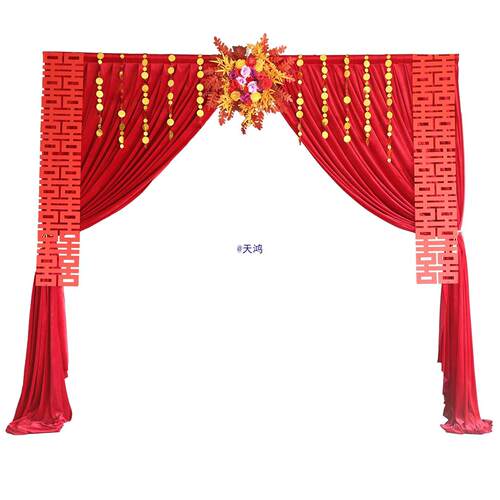 酒店婚房布置出阁布置装饰新中式婚房床头布置结婚家里布置女方
