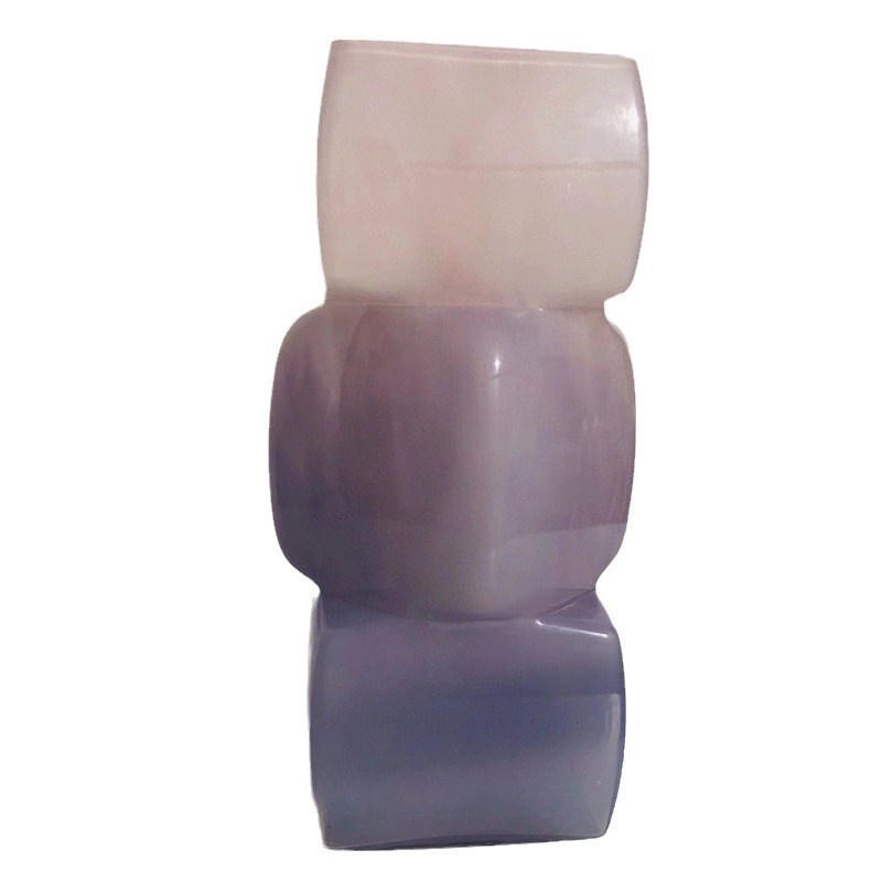 中古风渐变彩色几何方块花瓶餐桌软装酒店电视柜台面装饰玻璃摆件