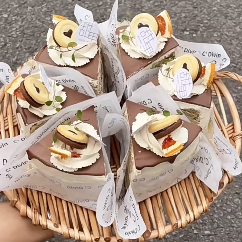 天台悦先蛋糕切块分隔纸千层包装纸透明围边方形玻璃纸油纸打包纸