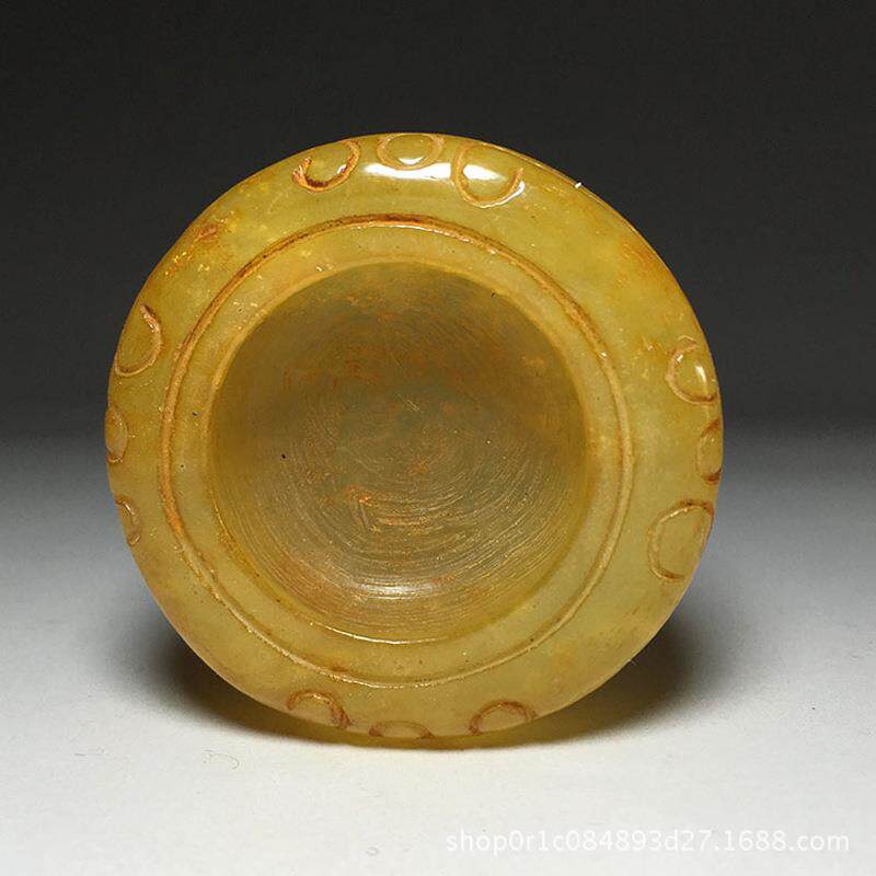 仿古做旧古玉老玉战汉时期玉器收藏 仿古做旧岫玉笔洗手把件摆