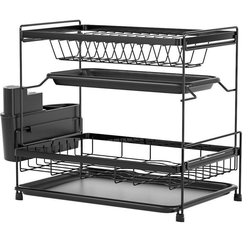 碗碟收纳架厨房置物架多功能碗筷收纳盒台面放碗柜盘子碗架沥水架