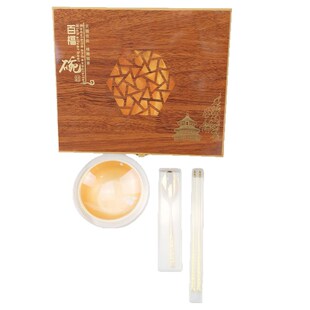 百福金碗银碗三件套皮盒木盒百福碗套装送礼套装餐具筷子礼品