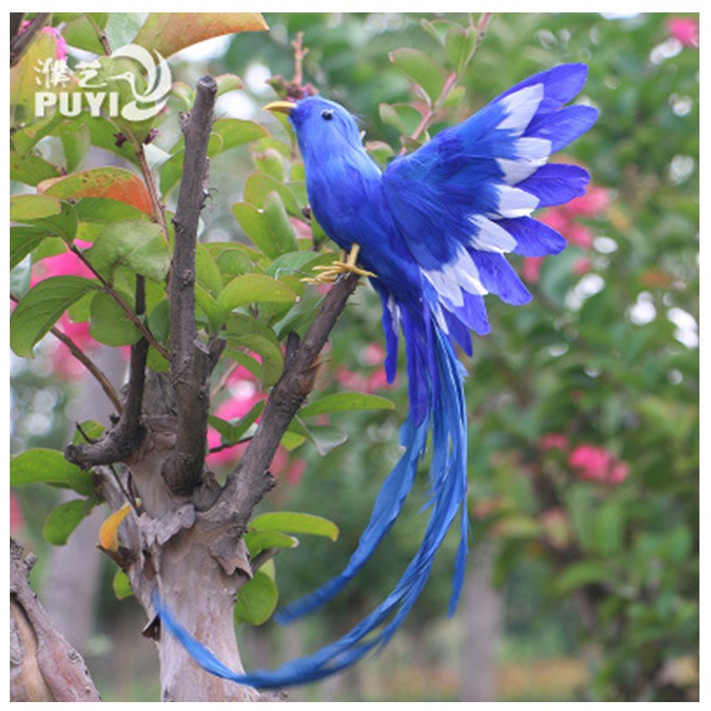 家居装饰羽毛鸟摆件旅游纪念品手工艺品仿真小鸟长尾鸟动物模型