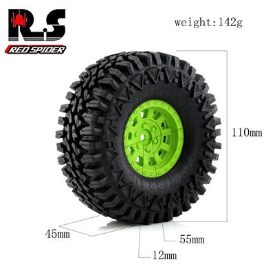 RS红蜘蛛出品1:10攀爬 AXIAL Capra 1.9 UTB 轮毂+胎皮精装版R148