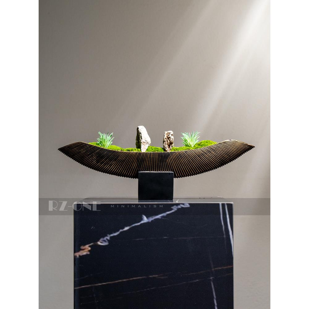 新中国风花卉人工绿色植物观赏模型房客厅售楼处不朽植物苔藓盆栽