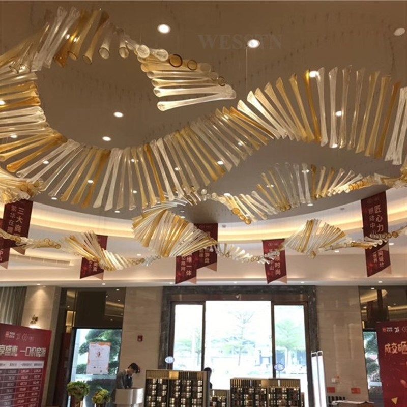 2022制作售楼部亚克力组合吊灯酒店大堂飞碟圆形商场非标工程灯具,家装灯饰光源,客厅吊灯,淘宝优惠券,粉丝福利购,淘宝优惠卷