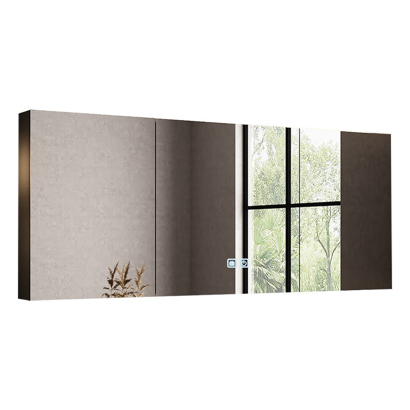 浴室智能镜柜挂墙式除雾内置纸巾槽背光灯卫生间镜子置物架收纳柜