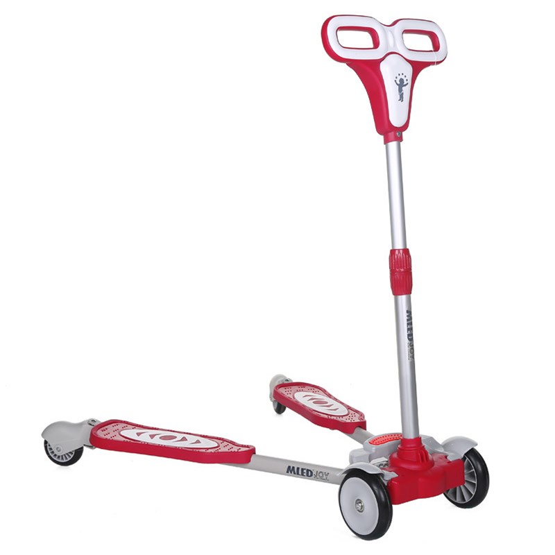 米兰图儿童滑板车 蛙式四轮高低可调静音轮滑滑车 宝宝扭扭车