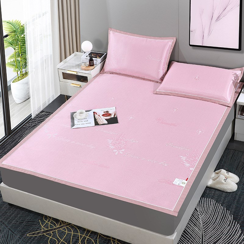 冰丝凉席夏季冰感席子透气可水洗床垫三件套冰丝席加厚双人席