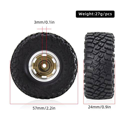 RC攀爬车1.0寸铝合金旋风轮毂+百路弛胎SCX24 FMS24 TRX4M-W188