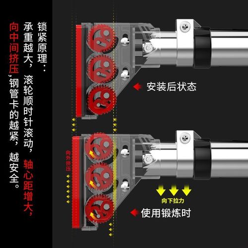 跨境单杠家用室内门上免打孔拉伸吊杆墙体单杠引体向上器健身器材