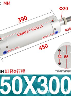 CG1机械手上下引拔迷你气缸CDG1BN20/25/32/40-50/75/100/150/300