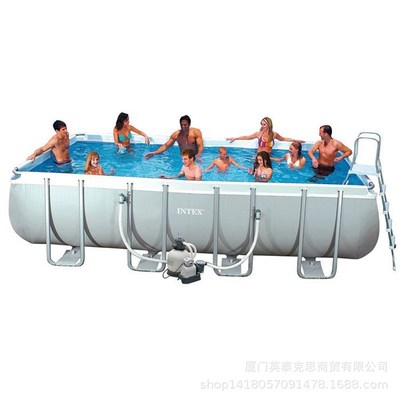 intex 26374方形管架水池 家庭支架游泳池洗浴池养鱼