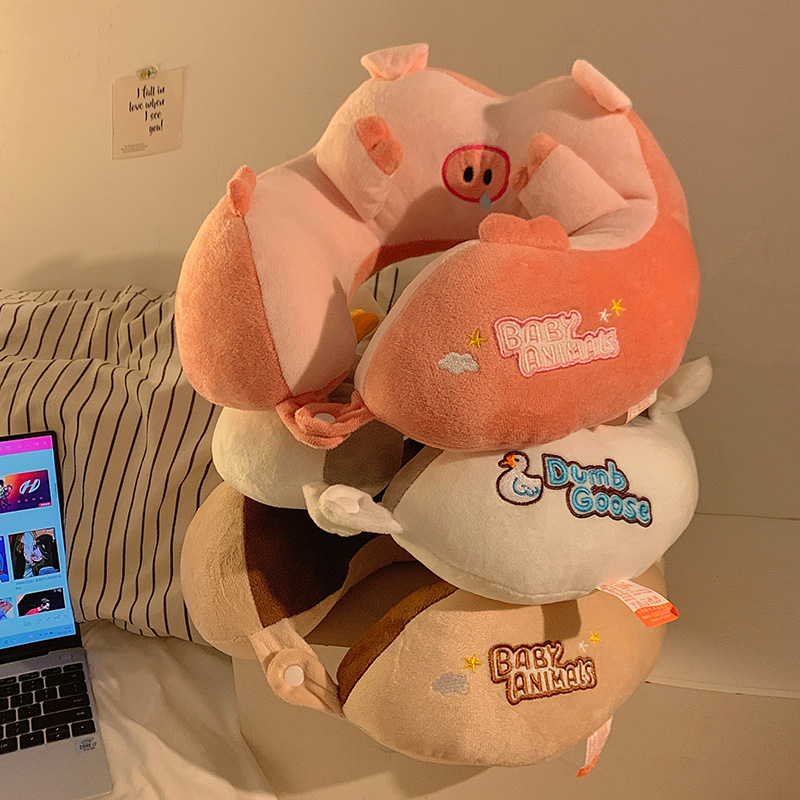 可爱卡通型枕护颈椎记忆棉专用脖枕F脖子靠枕办公室午睡枕头形枕