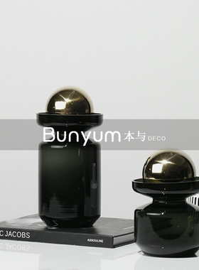 简约玻璃几何花瓶花器摆件酒店玄关H样板房间家居桌面软装饰品