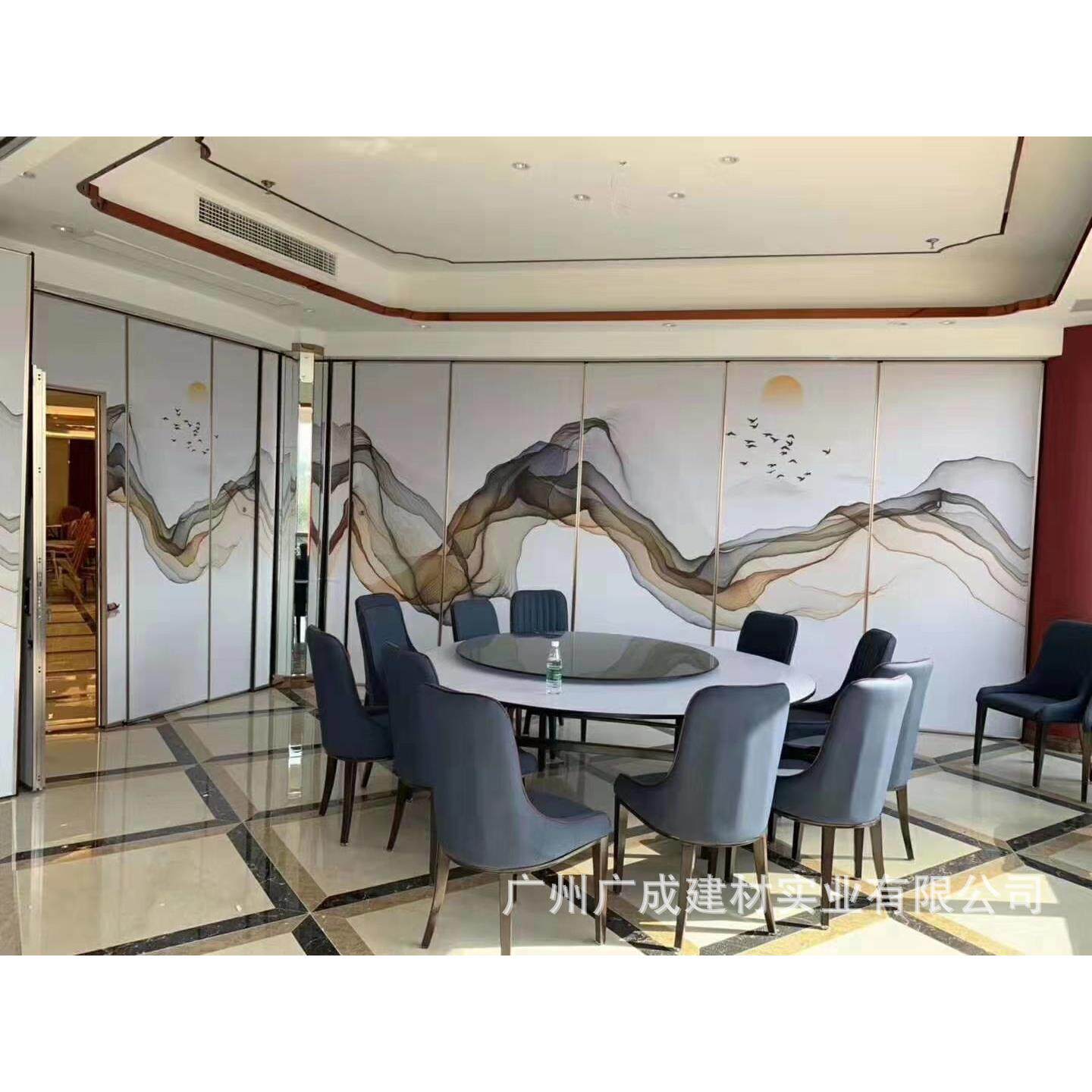 酒店厂房展厅无地轨移动隔音墙木板推拉屏风隔断合肥活动隔断厂家