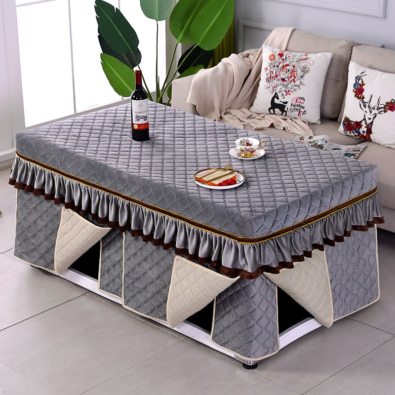 9WOR12片电炉罩新款加厚烤火罩套冬季夹棉长方形取暖茶几桌罩电暖