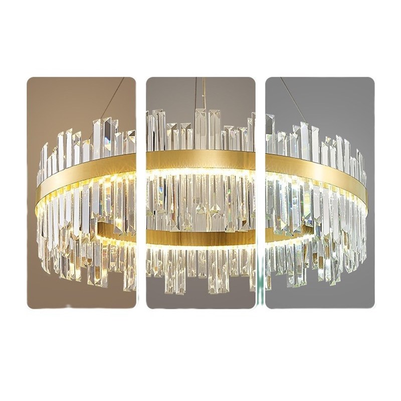 客厅水晶吊灯轻奢现代简约餐厅主卧室灯2025新款网红不锈钢灯具