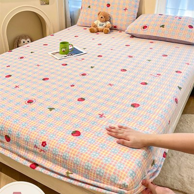 牛奶绒床笠单件加厚加绒床罩床y垫套家用单人珊瑚绒床垫防尘保护