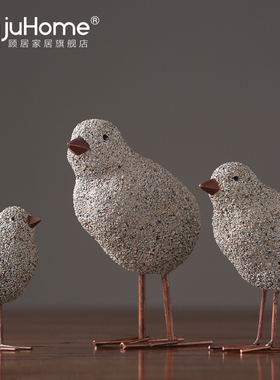 砂岩质感树脂小鸡摆件创意北w欧简约摆设家居儿童房样板间软装饰