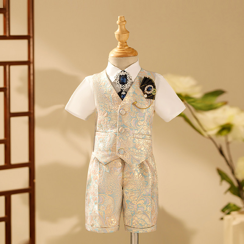 儿童西装套装男童宝宝周岁小西服花童礼服走秀潮服主持钢琴演出服
