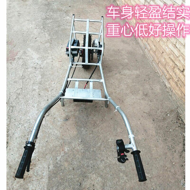 电动鸡公车农用独轮车电动v手推车小型机动电动推车上坡带刹车推