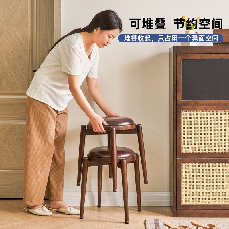 凳子餐凳软包日式木凳圆凳茶几凳沙发凳梳妆O凳家用矮凳子实木板