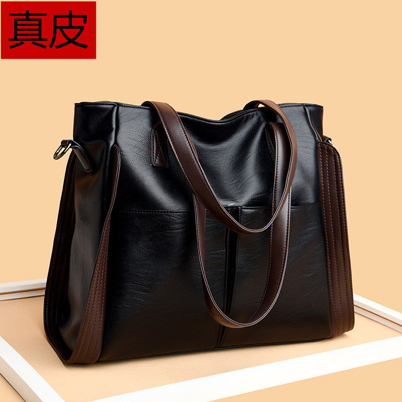 包包女大容量斜挎包2021新款潮简约百搭大气高级感软皮面真皮女包