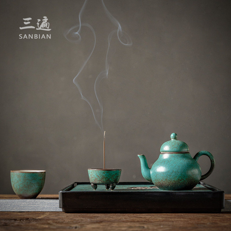 陶瓷手工b球孔泡茶壶窑变碧翠釉思亭壶功夫茶具小茶壶经典器型单