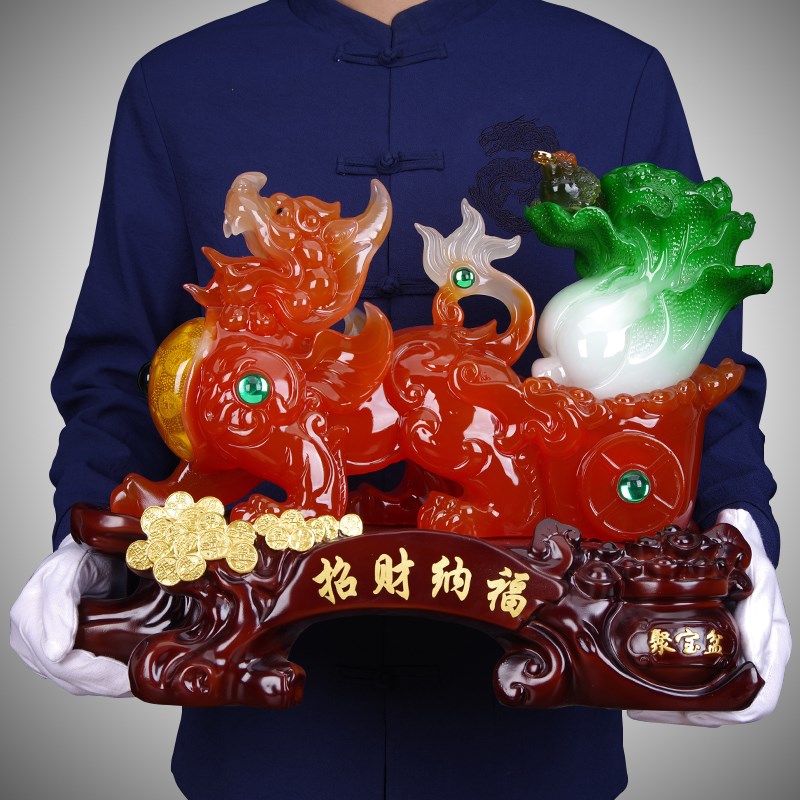 貔貅摆件招财大号皮丘白菜摆设旺财风水玄关店铺收银公司开业礼品