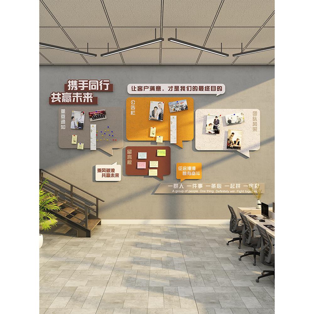企业文化员工风格荣誉展示毡板墙面装饰办公部门氛围布置高端