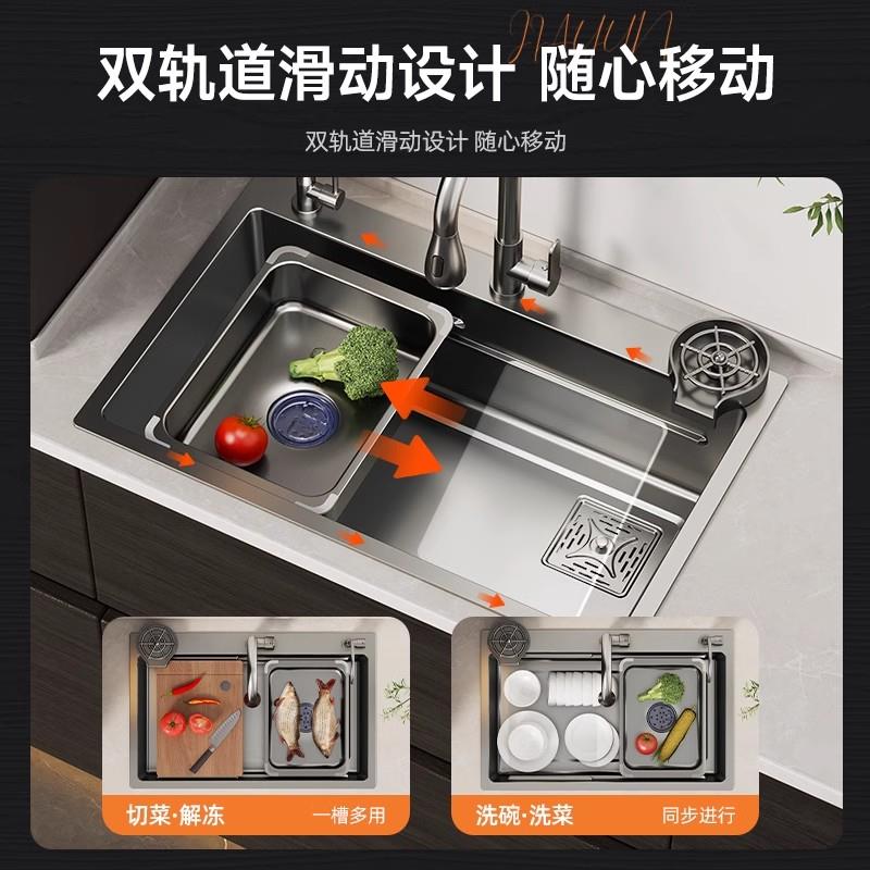 欧琳厨房洗菜盆大单槽304不锈钢水槽台下洗碗槽家用加厚洗菜池水