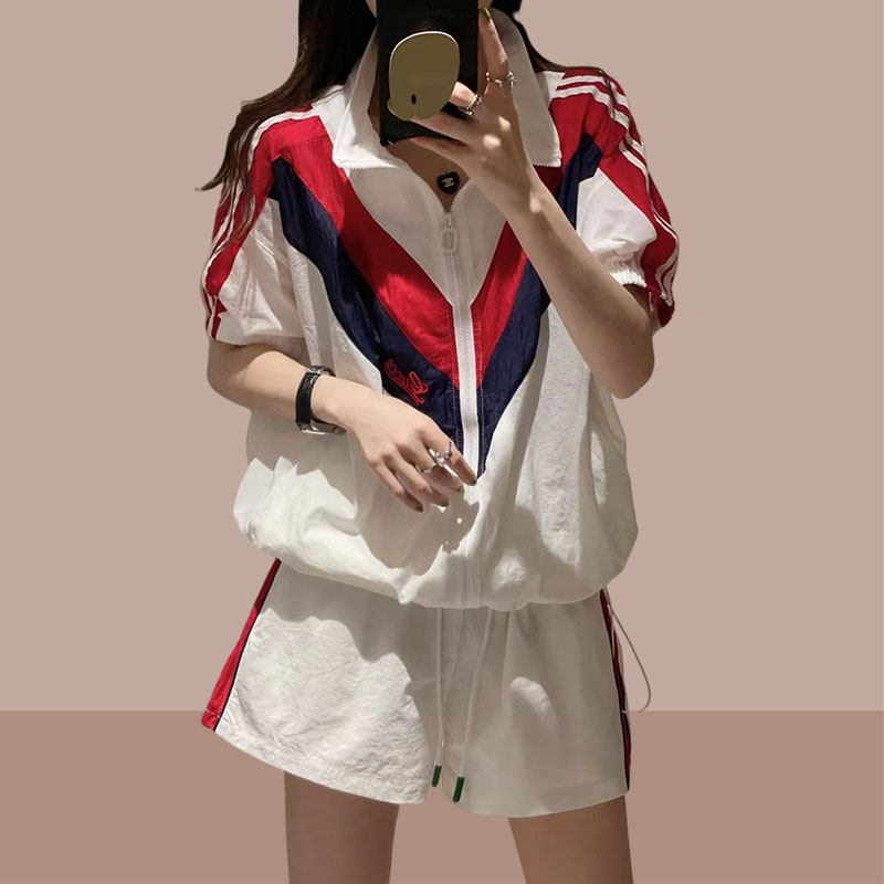 女士休闲运动服套装2025夏季新款爆款小个子时尚短袖短裤两件套