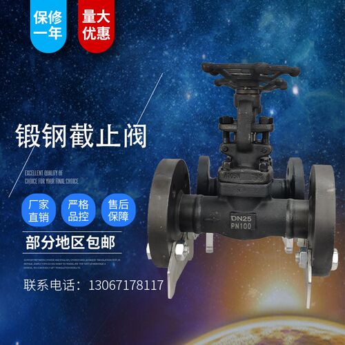 J41H锻钢截止阀16C-450C高压高温法兰A105锻造阀门DN20 32 40 50