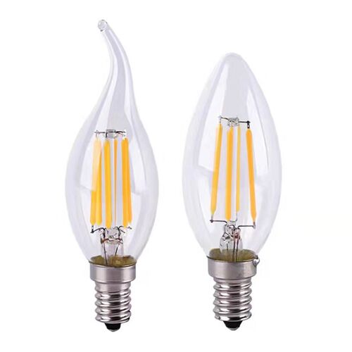 led蜡烛灯泡e14小螺口2W4W6W爱迪生尖泡拉尾泡水晶吊灯光源钨丝灯