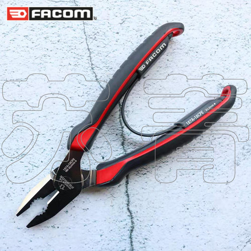 法国FACOM 钢丝钳 组合钳镀铬 带复位机构 7寸 187A.18CPE 180mm