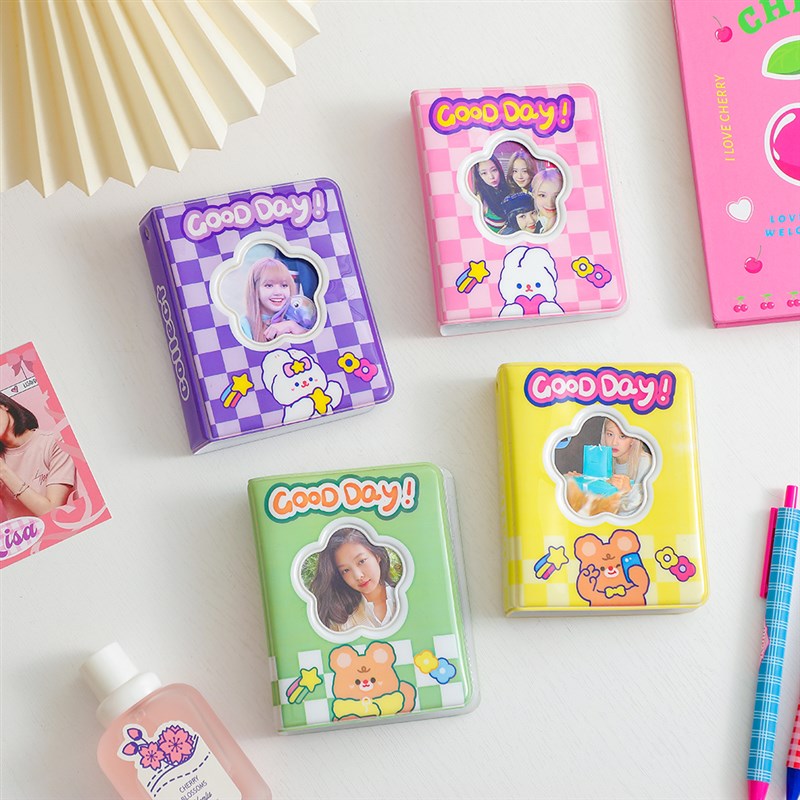 is卡通三寸拍立得相册r可爱花朵镂空小卡收纳册明星卡片收集册女