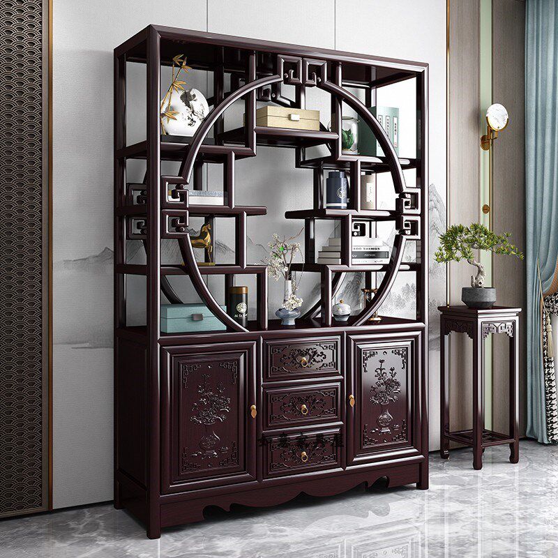 新中式博古架实木中式花梨木茶柜置物架多宝阁现代简约Z隔断多宝