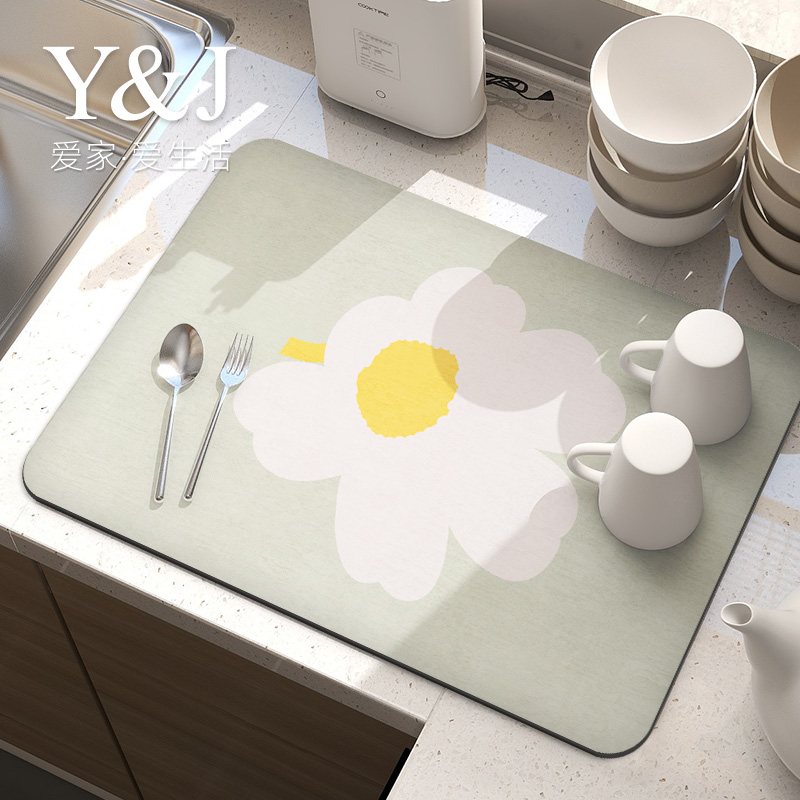 厨房沥水垫台面硅藻泥吸水防烫锅垫隔热垫K吧台杯垫碗盘干燥速干