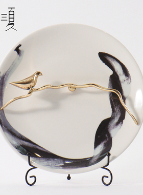 新中式摆件客厅i电视柜玄关博古架茶室摆设软装饰品酒柜陶瓷看盘