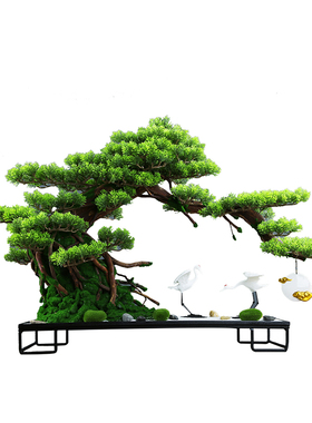 新中式禅意摆件家居软装饰品客厅C玄关博古架电视柜酒.柜盆景工艺