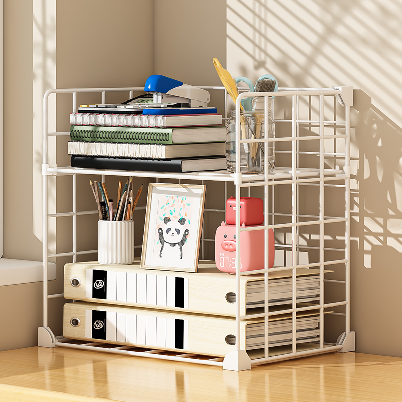 桌上书架桌面置物架办公桌收纳层架学生宿舍书桌学习桌多Z层小分