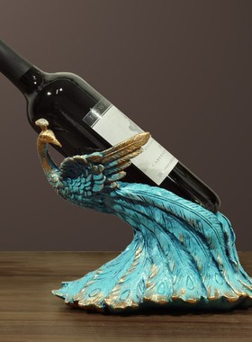 欧式孔雀红酒架摆件创意客厅电视酒柜G实用装饰品摆设乔迁新居礼