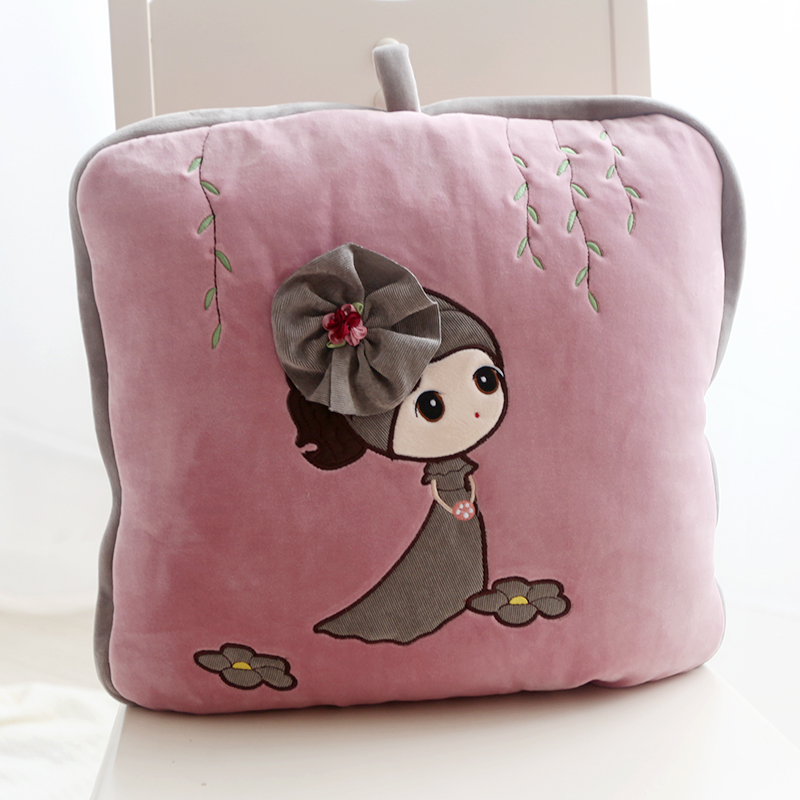 个性可爱抱枕被子两用靠垫空调被折叠汽车靠枕头办公室Z午休二合