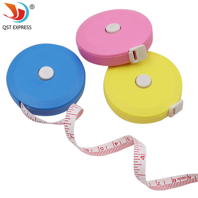 自动伸缩型皮尺多用途圆形塑料卷尺1.5米 量衣迷你软尺腰围三围尺