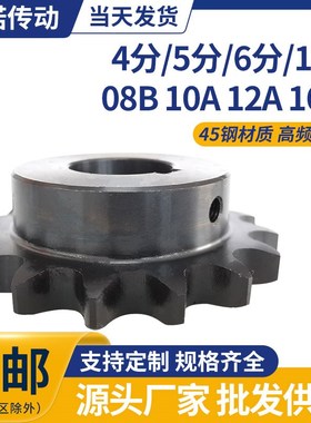 4分5分6分单双排工业链轮齿轮配08B10A12A42R8链条45钢支持定制