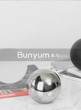 轻奢几何b玻璃水晶圆球摆件样板房间博古架售楼处酒店软装饰品