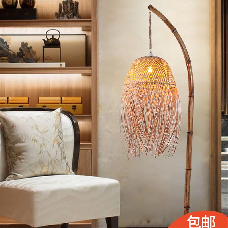 新中式吊灯餐厅灯j卧室灯新日式竹灯具禅意灯茶室灯中国风竹艺灯